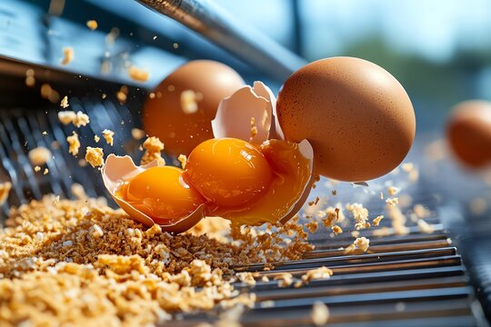 Poultry farm, organic eggs, rich and flavorful produces eggs with deep, vibrant yolks, packed with nutrients from organic feed