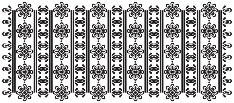 Aztec geometric ethnic black and white seamless pattern. Vector illustration design for decorative works, fabric, textile, printing, background, carpet, wallpaper, clothing, wrapping, Batik