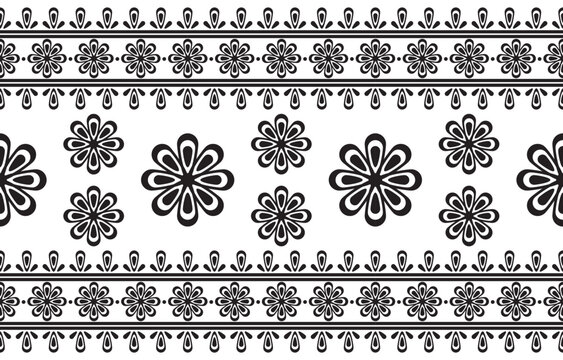 Aztec geometric ethnic black and white seamless pattern. Vector illustration design for decorative works, fabric, textile, printing, background, carpet, wallpaper, clothing, wrapping, Batik