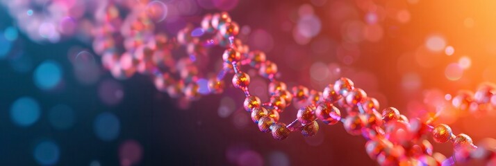 Human cell biology DNA strands molecular structure illustration, human genome. Medical research, genetics