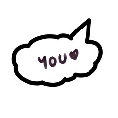 You bubble cloud speech thumb up icon