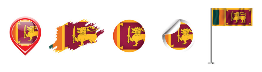 Collection of various Sri lanka flags.