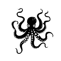 Octopus silhouette vector silhouette