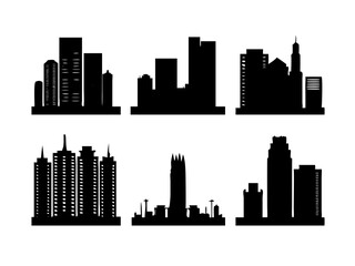 skyline silhouette, silhouettes-of-modern-city-skylines-in-black