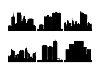 skyline silhouette, logo,icon ,silhouettes-of-modern-city-skylines-in-black