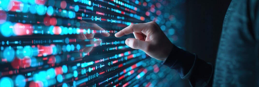 Data analysis science and big data with AI technology, Genetic engineer with a futuristic interface, manipulating DNA sequences, bioinformatics, Insights development engineer