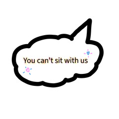 You can’t sit with us thumb up sign