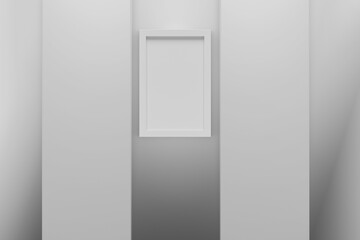 Picture frame on a wall frame. Blank Mockup