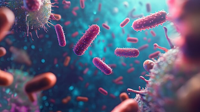 Surface with bacteria and ample space for health advice