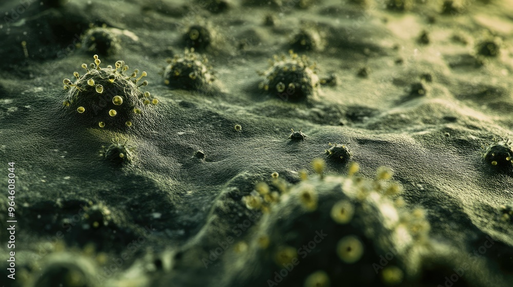 Poster surface with germs and visible copy area