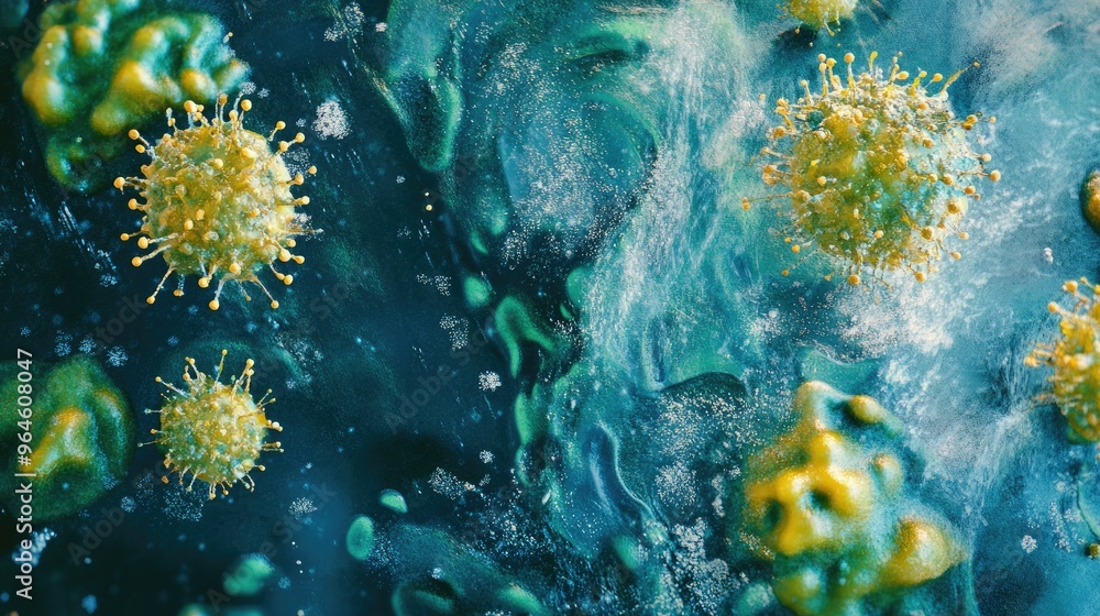 Poster surface with germs and visible copy area