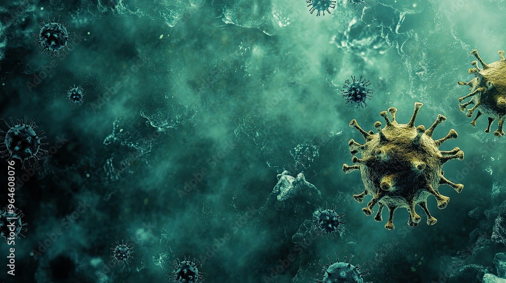 Poster surface with visible germs and large area for text