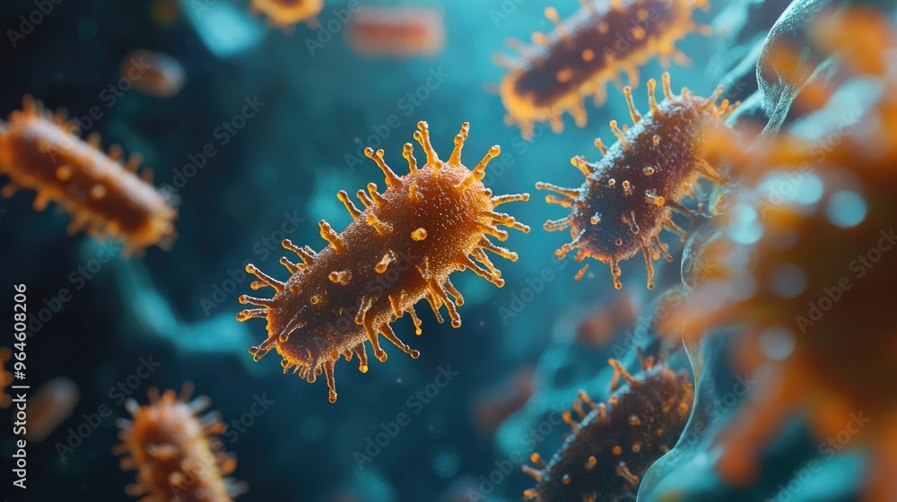 Poster surface with visible germs and large area for text