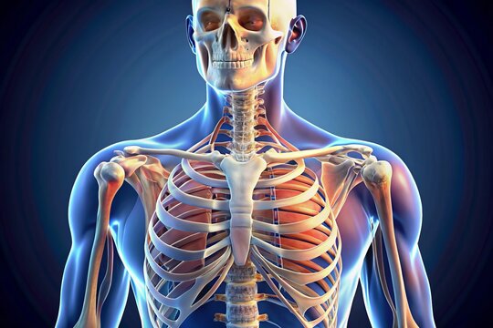 Anatomy illustration 3D shoulder joint structure