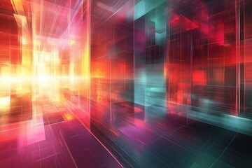 Abstract futuristic perspective background - digitally generated image