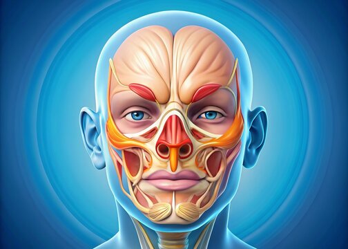 anatomy of sinuses illustration detailed illustration sinus cavity sinusitis concept style illustration