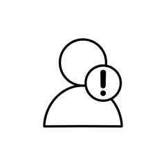 problematic profile icon, account warning, vector illustration icon