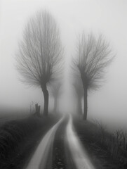 Obraz premium foggy morning on the road 