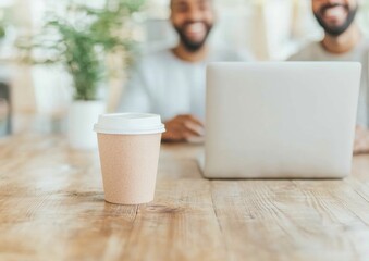 Diverse Friends Enjoying Virtual Coffee Break on Laptops