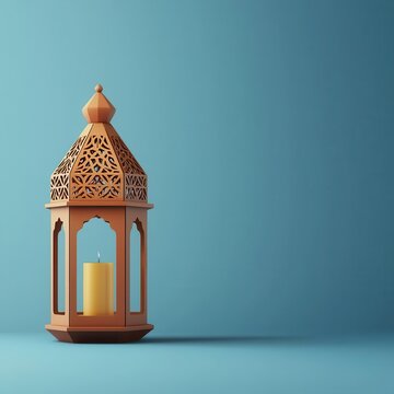 Decorated Diwali lantern, intricate paper patterns, 3D illustration