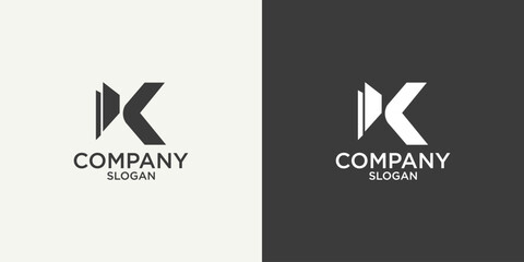 initial K monogram logo design vector