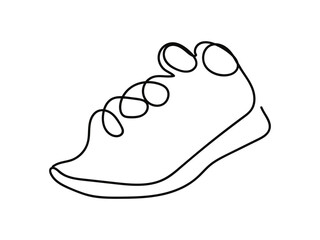 Shoe flat oneline art icon design vector