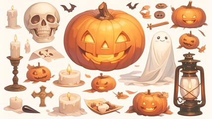ハロウィンの素材アイコンまとめ クリップアート