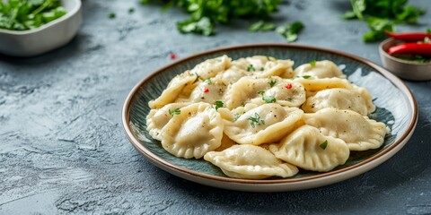 Polish Milk Bar with a Plate of Pierogi
