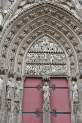 Portail de la cathédrale à Rouen en Normandie. France