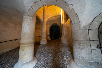 Inside Munot Castle in Schaffhausen, Switzerland, a circular 16th century fortification in the center of Schaffhausen