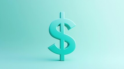 Fototapeta premium A sleek green dollar symbol with a stretched arrow, symbolizing financial growth, Minimalist, Digital Art, 3D Render