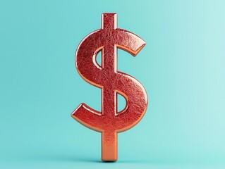 A shiny dollar symbol with a bold upward arrow, symbolizing growth in currency value, Metallic, 3D Render, Photorealistic