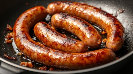 Fototapeta premium Fried sausages photo. Food photo for menu
