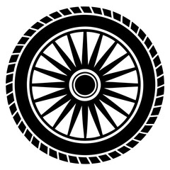 Wheel silhouette vector illustration 
