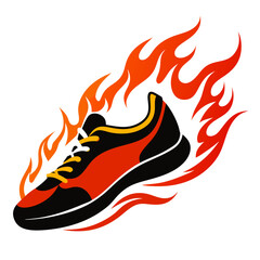 Fiery Running Shoes vector illustration 