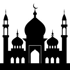 Minarets of mosques silhouette  vector illustration 
