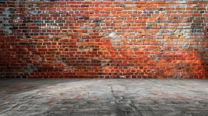 Concept of red brick wall and vacant space