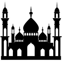 Minarets of mosques silhouette  vector illustration 

