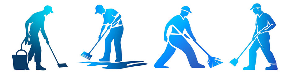 Fototapeta premium Chore clipart collection, symbol, logos, icons isolated on transparent background