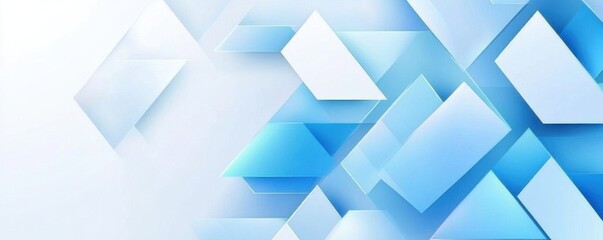 Obraz premium Abstract blue geometric background with overlapping shapes for modern presentation and design