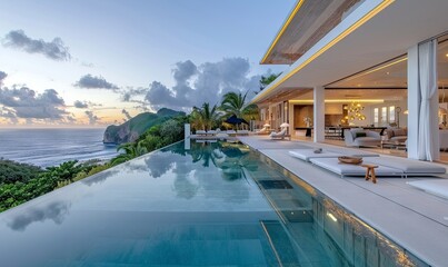 Luxurious beach retreat with panoramic views.