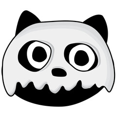 A black cat wear a mask skull. Halloween Costume Party 