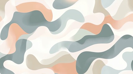 Serene Organic Shapes Seamless Pattern in Pastel Tones | Abstract and Natural Flowing Design for Backgrounds and Textiles