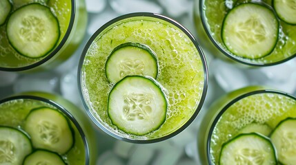 Glass of fresh cucumber juice.