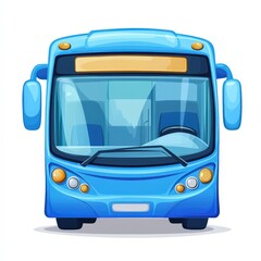 A vibrant blue bus illustration perfect for transportation graphics, educational materials, or urban design projects.