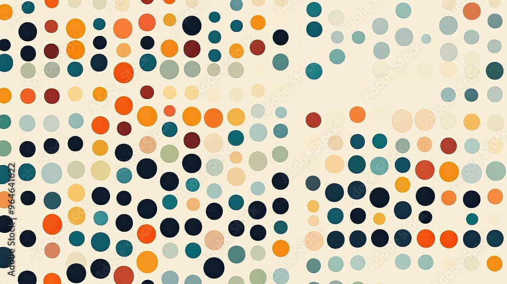 Aufkleber harmony in dots: minimalist grid pattern with varied shades for visual serenity