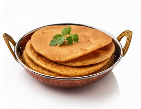 Khakhra indian food isolated on a white background
