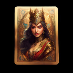 Fototapeta premium 女王、カード、カードゲーム