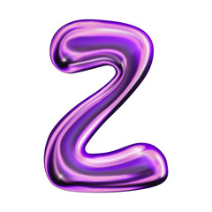 Liquid 3D holographic typeface design. Letter - Z. Contemporary vector English alphabet with iridescent effect in a futuristic style. Inflated balloon font with shiny effect.	