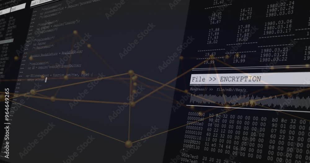 Poster animation of digital data processing over networks of connections